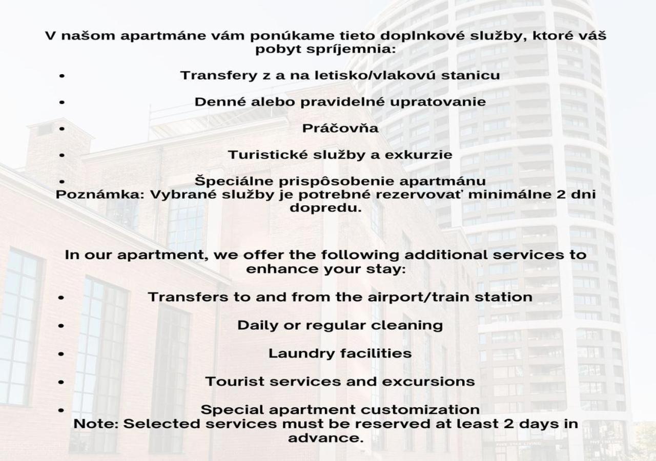 Skau Coral Residence In Sky Park 22 Floor 1Tower Panoramic View Free Parking Bratysława Zewnętrze zdjęcie
